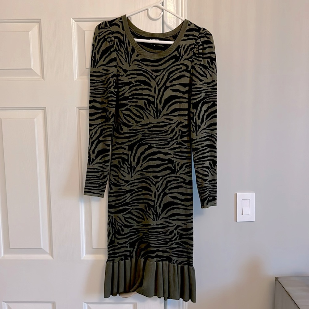 Express tiger print sweater dress